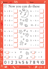 basic addition and subtraction worksheet for kindergarten
