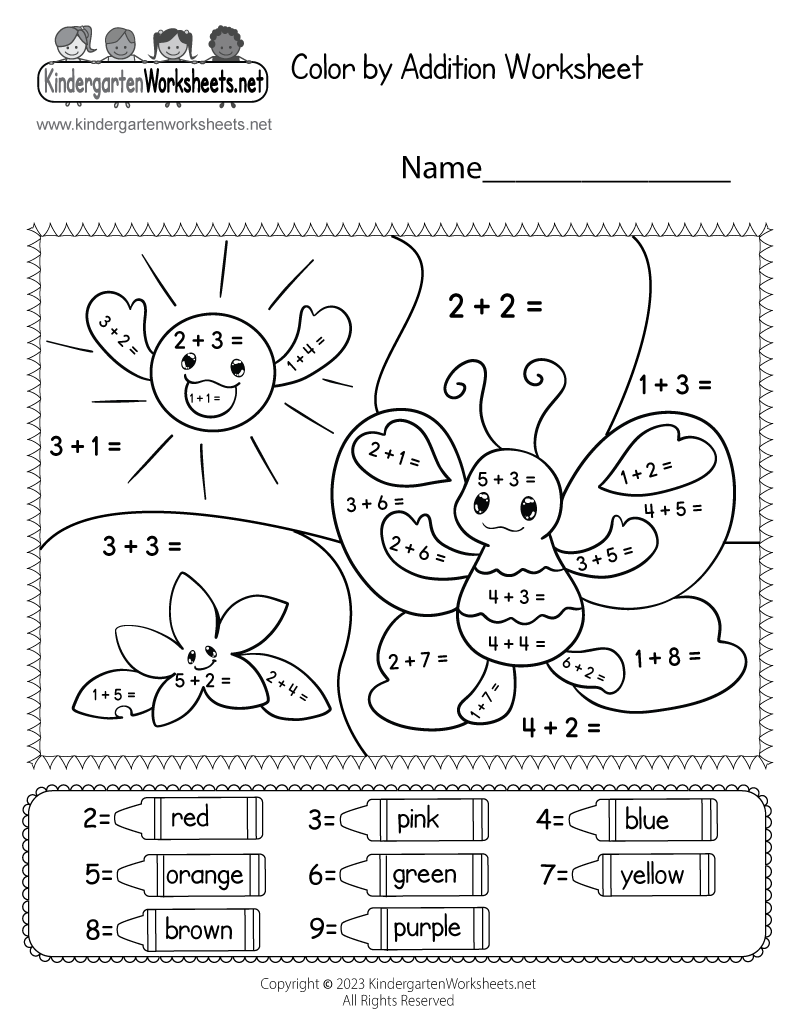 Color by Addition Worksheet - Free Printable, Digital, &  PDF
