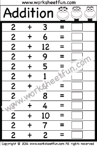 Addition - Basic Addition Facts / FREE Printable Worksheets ...