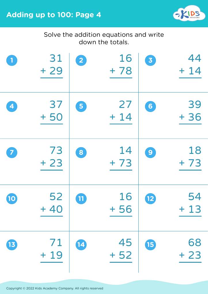 Free Basic Addition Grade 2 Math Worksheets