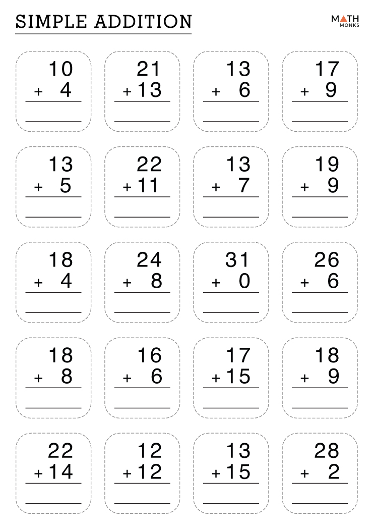 2nd Grade Addition Worksheets with Answer Key