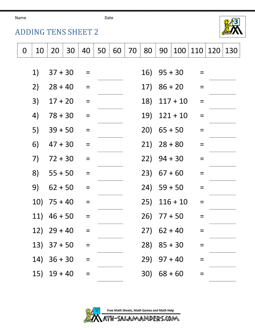 basic addition worksheet for 3rd grade