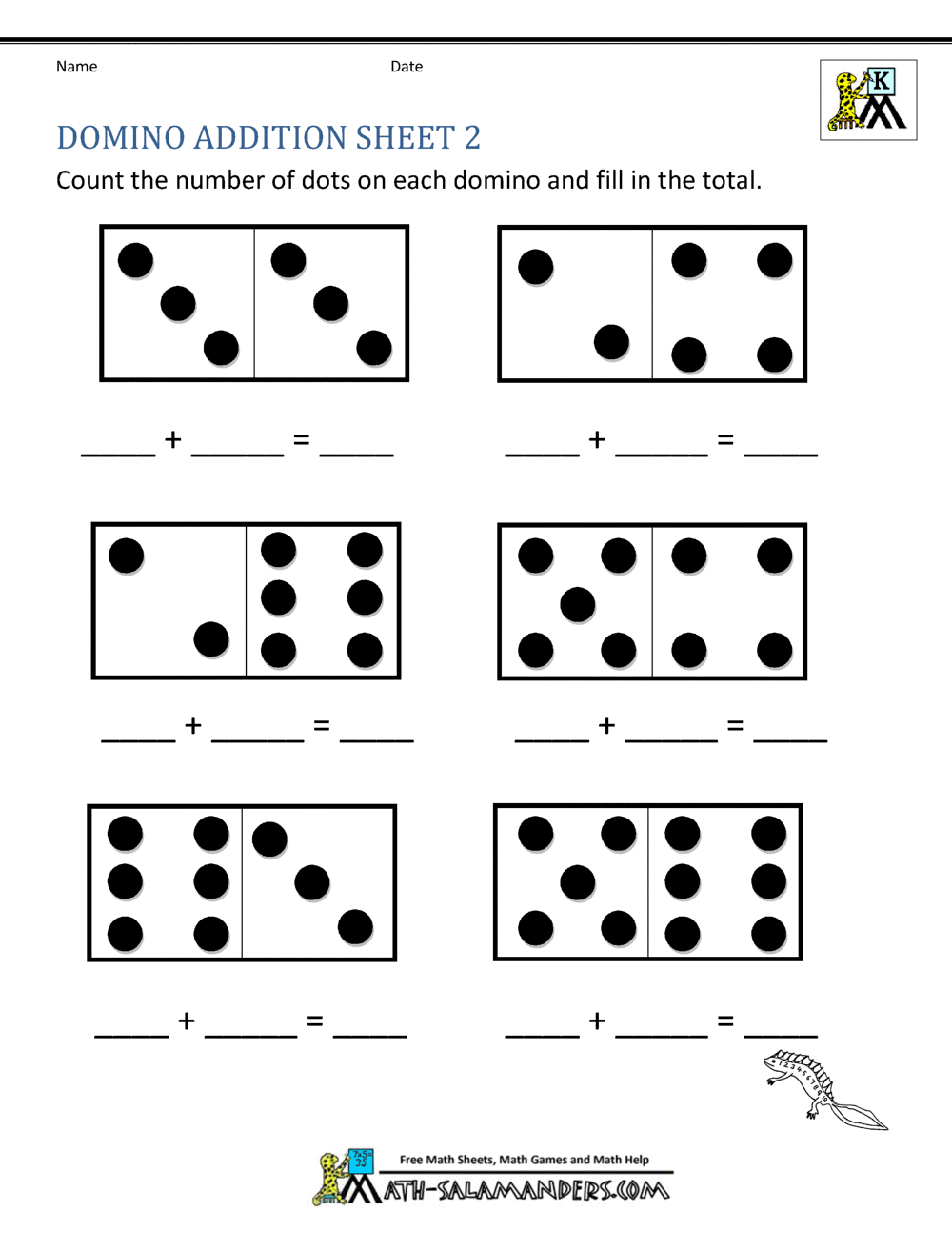 Addition Math Worksheets for Kindergarten
