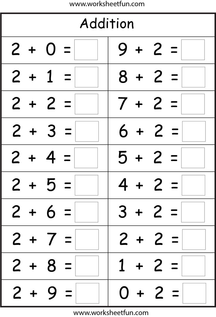 Basic Addition Facts - 8 Worksheets / FREE Printable Worksheets