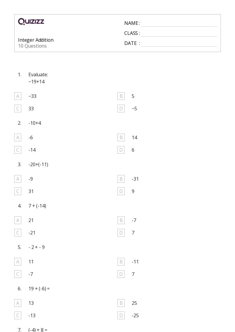50+ Addition worksheets on Quizizz | Free &  Printable