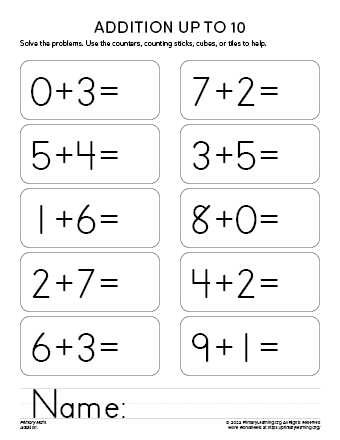 Single-Digit Addition Worksheet 2  