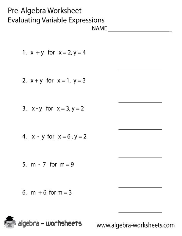 Equations Pre-Algebra Worksheet Printable | Algebra equations ...