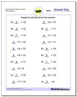 Pre-Algebra Worksheets