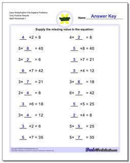 Pre-Algebra Worksheets