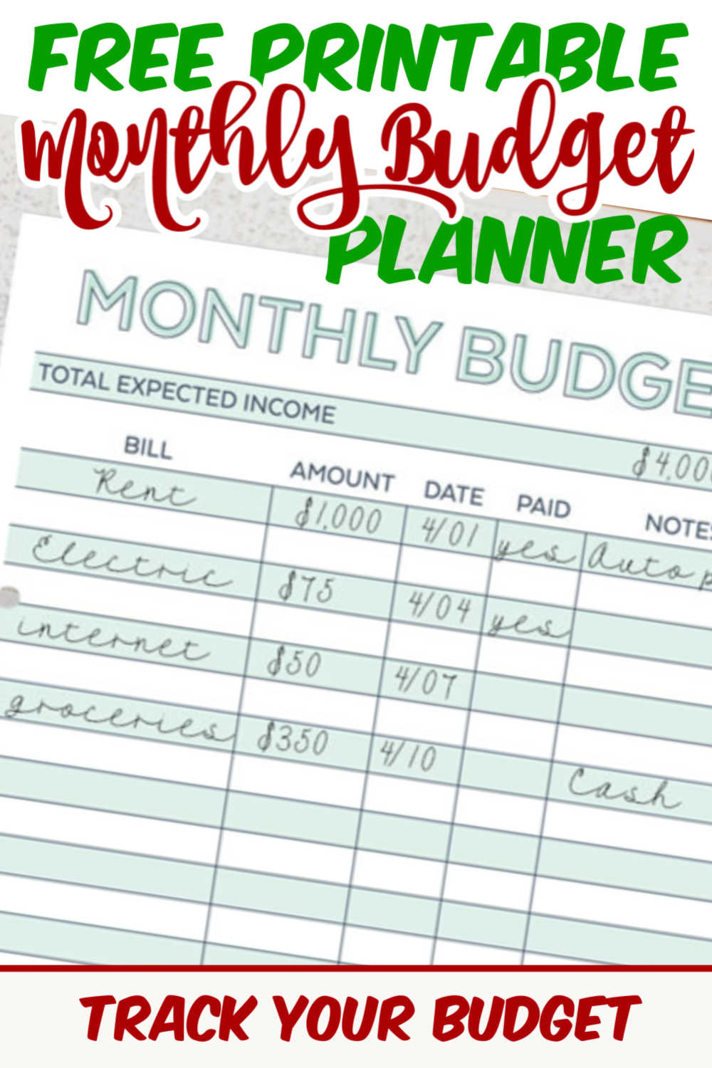 FREE} Beginner Printable Budget Worksheet - Savor + Savvy