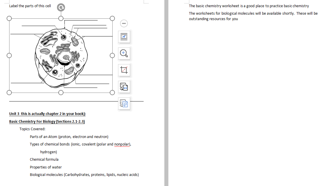 Solved Label the parts of this cell The basic chemistry | Chegg.com