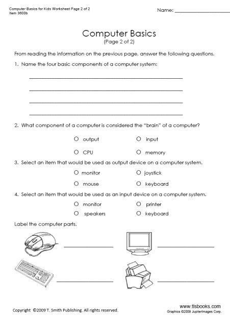 Computer Worksheets For Grade 3 At Baileyfowler | Computer basics ...
