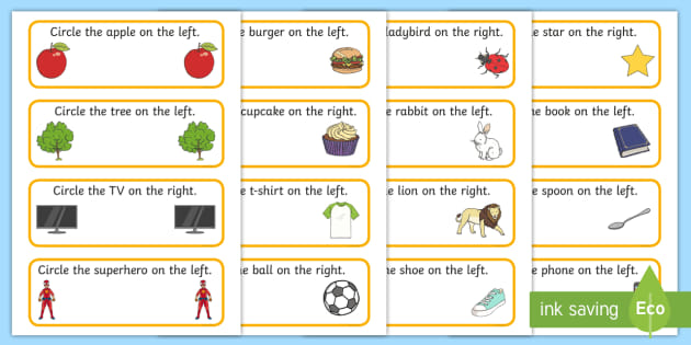 Right And Left Concept Worksheet (teacher made) - Twinkl