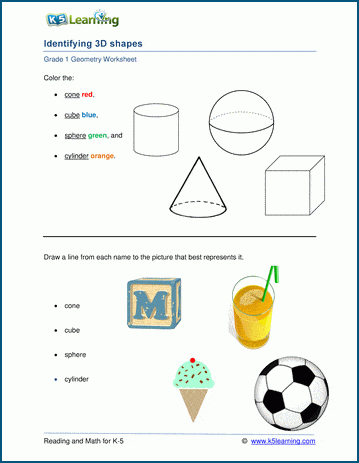 3D Shapes Worksheets | Worsheets library