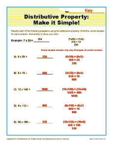 Distributive Property: Make It Simple | 3rd Grade Math Worksheets