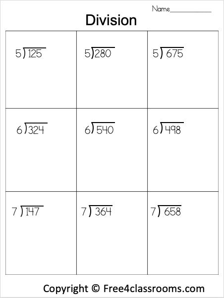 Free Division Worksheet - No Remainder - Free Worksheets ...
