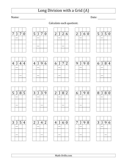 basic division worksheet no remainders