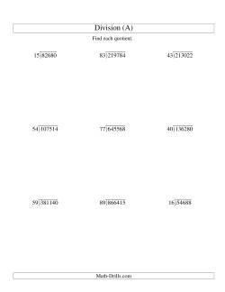 Division Worksheets