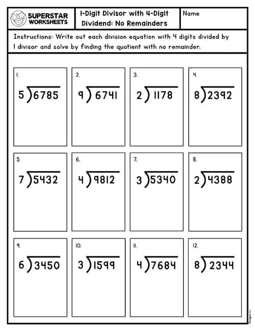 Long Division Worksheets -Worksheets Library