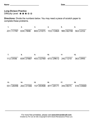 basic division worksheet printable