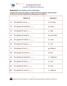 Vocabulary Worksheets Basic English Grammar 3rd Edition Chapter 16 ...