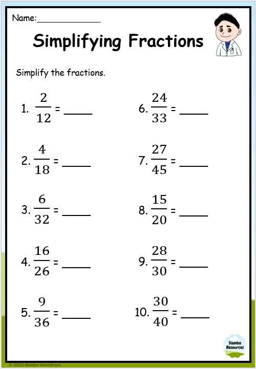 Grade 5 Fraction Worksheets | Free Printables | Math Worksheets