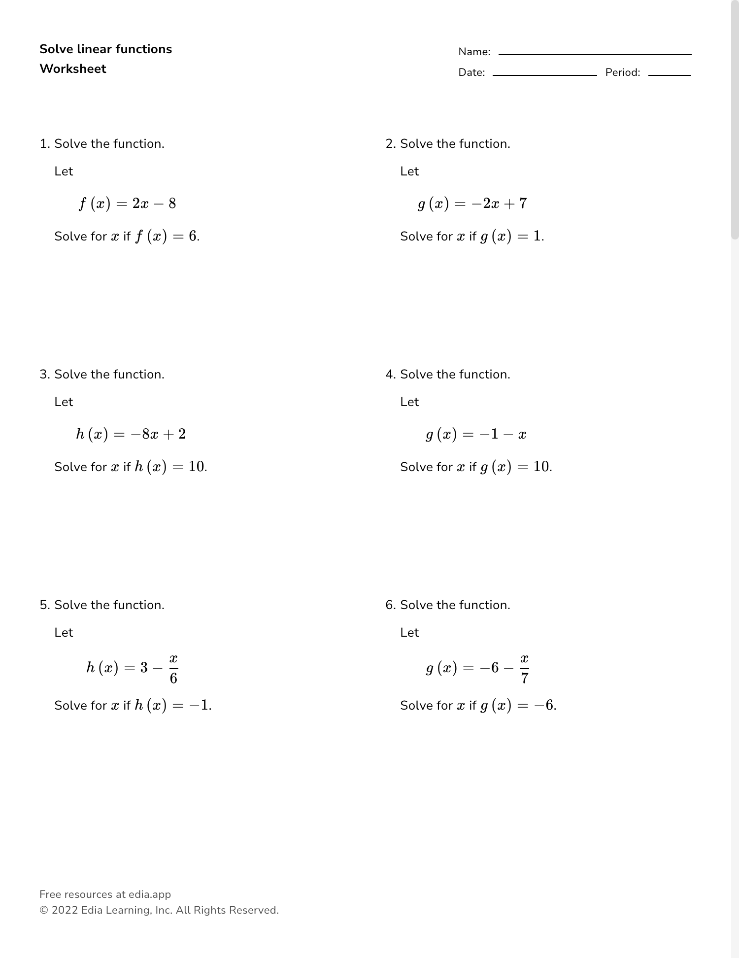 Edia | Free math homework in minutes - Worksheets Library