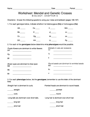 Mendelian Genetics Worksheet - Fill Online, Printable, Fillable ...