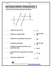matching.pdf - Name Date Basic Geometry Definitions - Matching ...