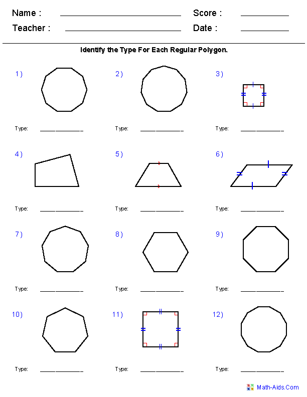 Geometry Worksheets | Geometry Worksheets
