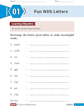 MTG 51 English Grammar Worksheets Class 1 - Grammar Work books to ...