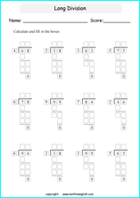 Printable long and tail division worksheets and exercises for ...