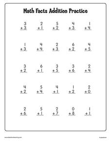 Math Facts Practice Worksheet for Kindergarten - 4th Grade ...