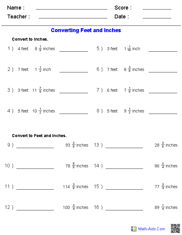 Measurement Worksheets | Dynamically Created Measurement Worksheets