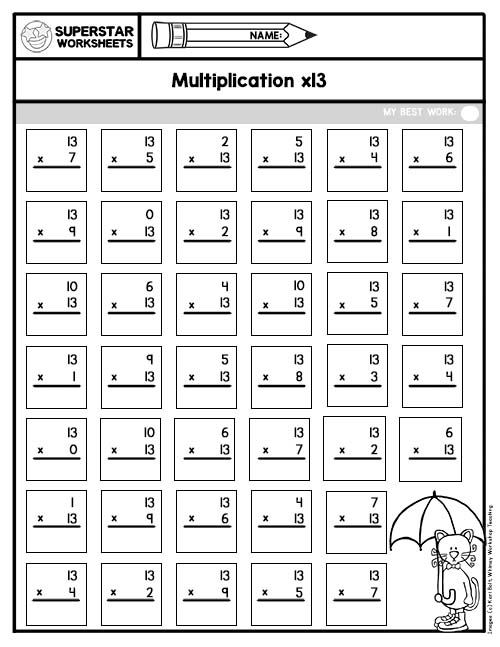 Multiplication Drills -Worksheets Library