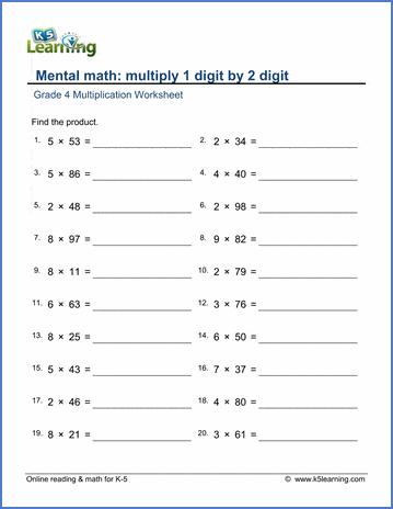 Multiplication Worksheets | Worsheets library