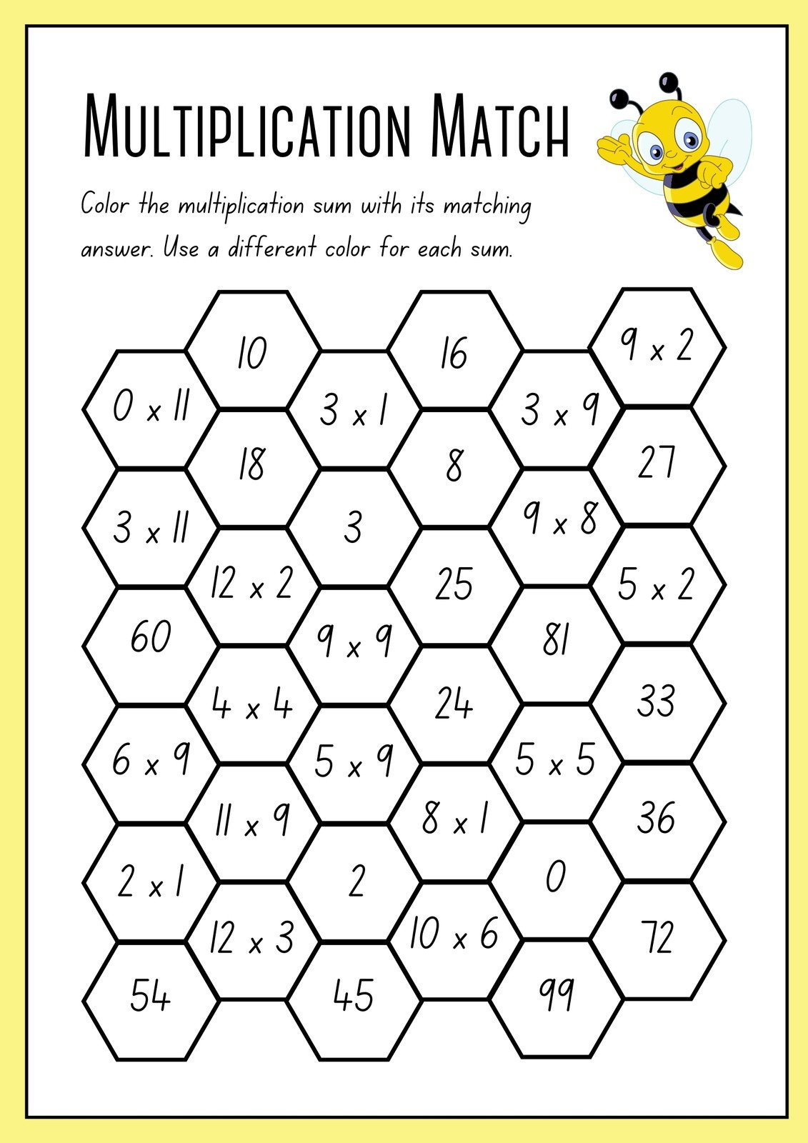 Free multiplication worksheet templates to use and print 