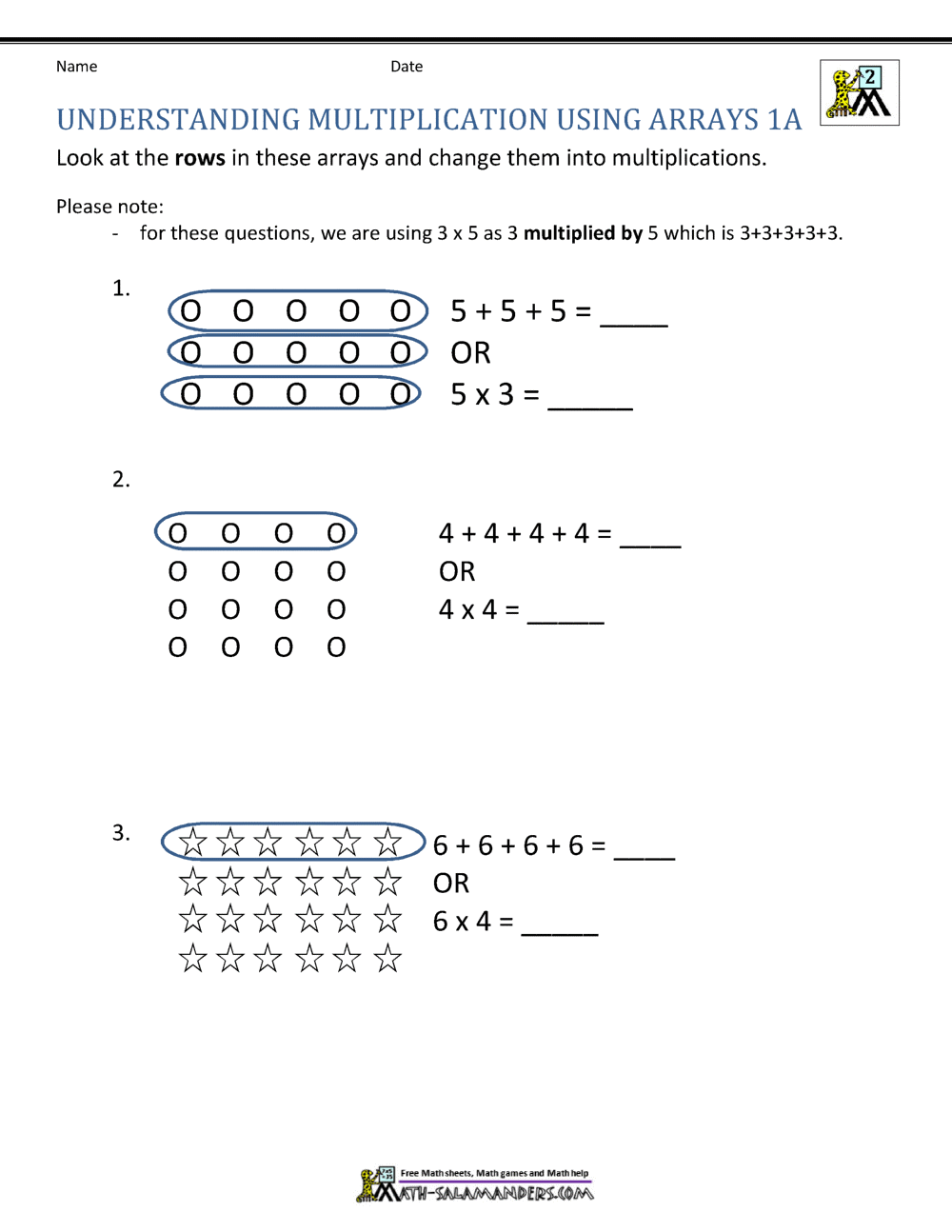 basic multiplication worksheet grade 2