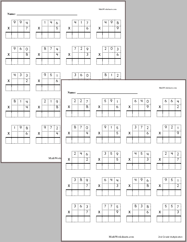 Multiplication Worksheets for 2nd Graders - Free with No Login ...
