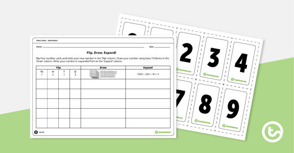 Flip, Draw, Expand! - Place Value Worksheet (5-Digit Numbers ...