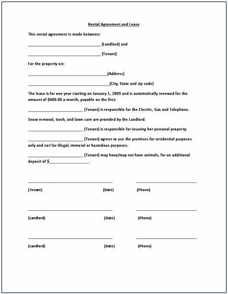 Sample Rental Lease Agreement Template » Forms 2024