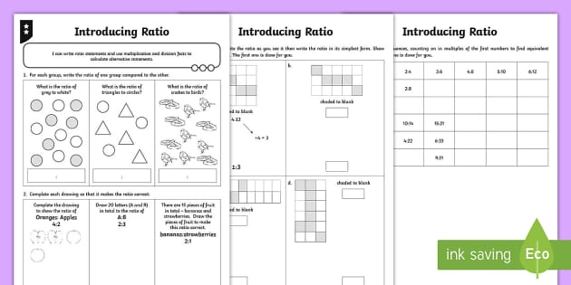 KS2 Ratio Differentiated Worksheets (teacher made) - Twinkl