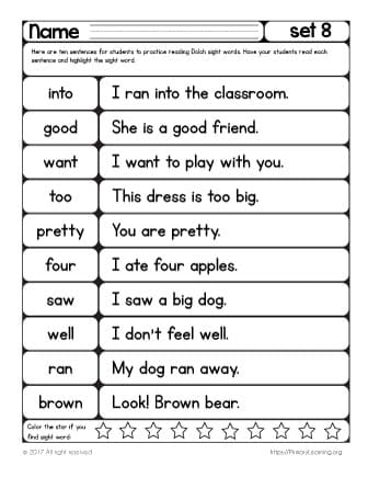 Sight Words Reading Practice | List 8  