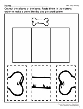 Making a Bone: Preschool Basic Skills (Sequencing and Cut-and ...