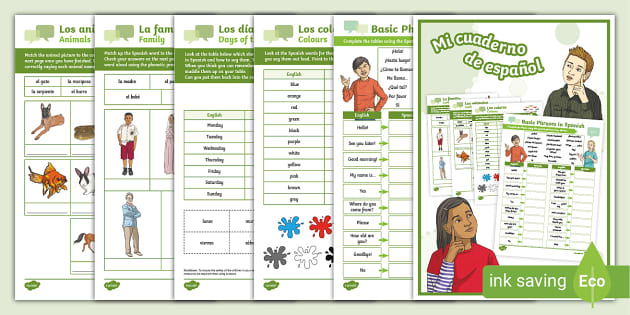 Learn Spanish Activity Sheet Starter Pack (teacher made)