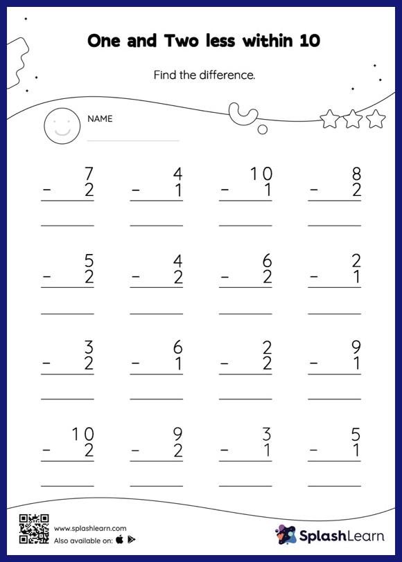 Subtraction Worksheets for 2nd Graders Online - SplashLearn