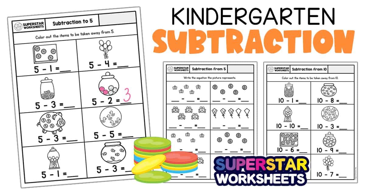 Subtraction Worksheets for Kindergarten -Worksheets Library