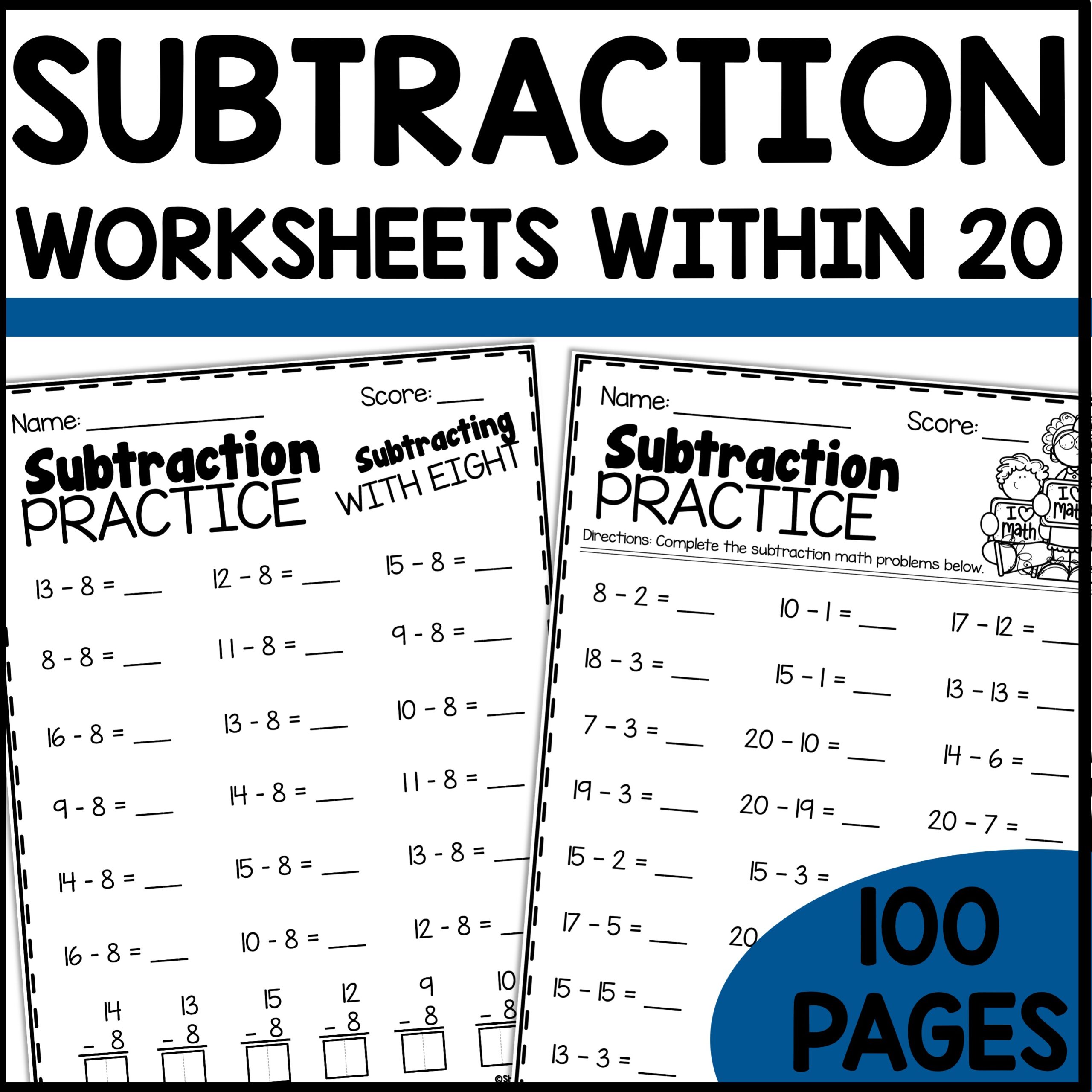 1st Grade Subtraction Worksheets - We Are Better Together
