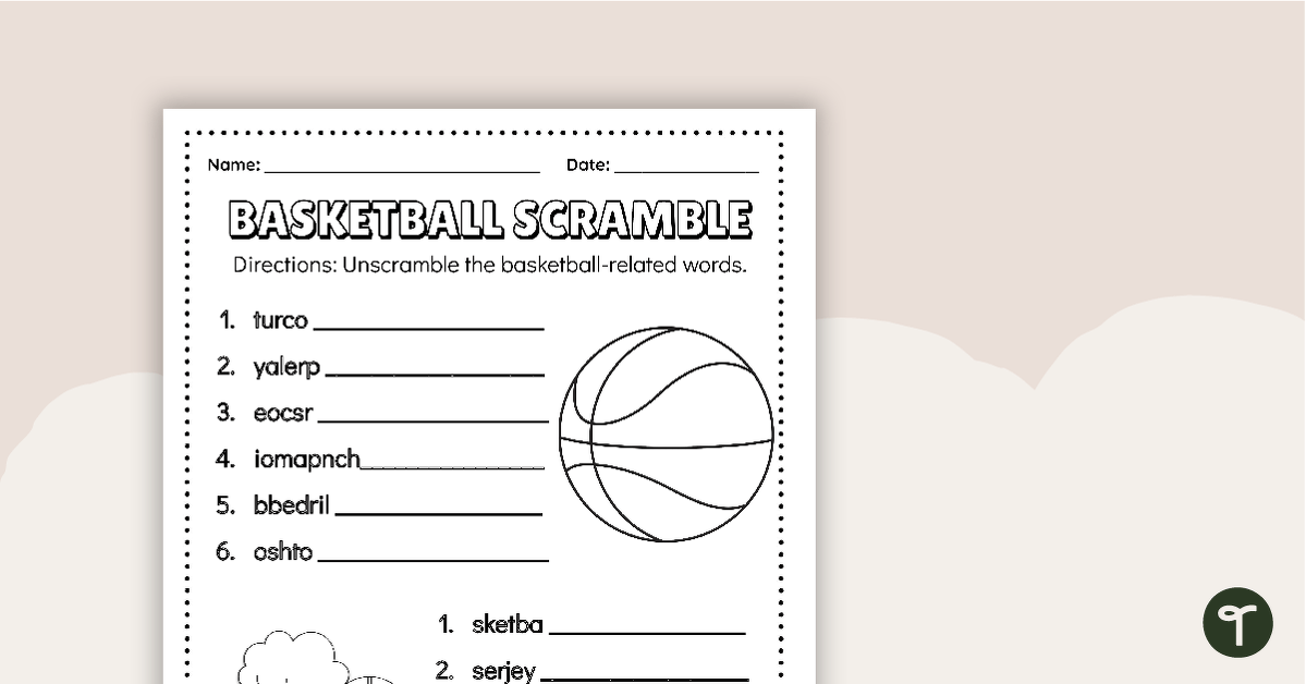 Basketball Word Scramble | Teach Starter
