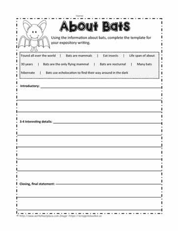 bats worksheet